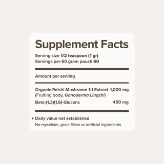 Reishi Mushroom Extract Powder (60 gr) - Bloomable Natural Products