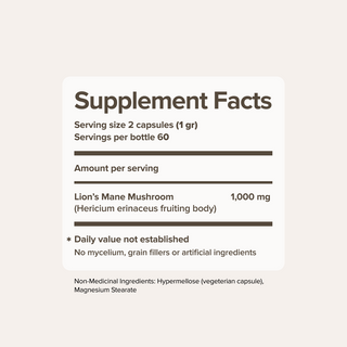 Lion's Mane Mushroom Extract Capsules (120 Capsules)
