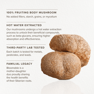 Lion's Mane Mushroom Extract Capsules (120 Capsules) - Bloomable Natural Products