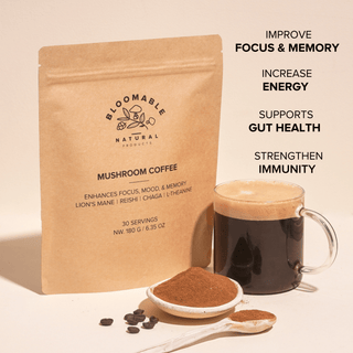 Mushroom Coffee with Lion's Mane, Reishi, Chaga, and L - Theanine (30 servings) - Bloomable Mushrooms
