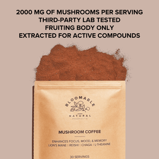 Mushroom Coffee with Lion's Mane, Reishi, Chaga, and L - Theanine (30 servings) - Bloomable Natural Products