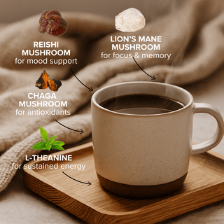 Mushroom Coffee with Lion’s Mane, Reishi, Chaga & L - Theanine (30 servings) - Bloomable